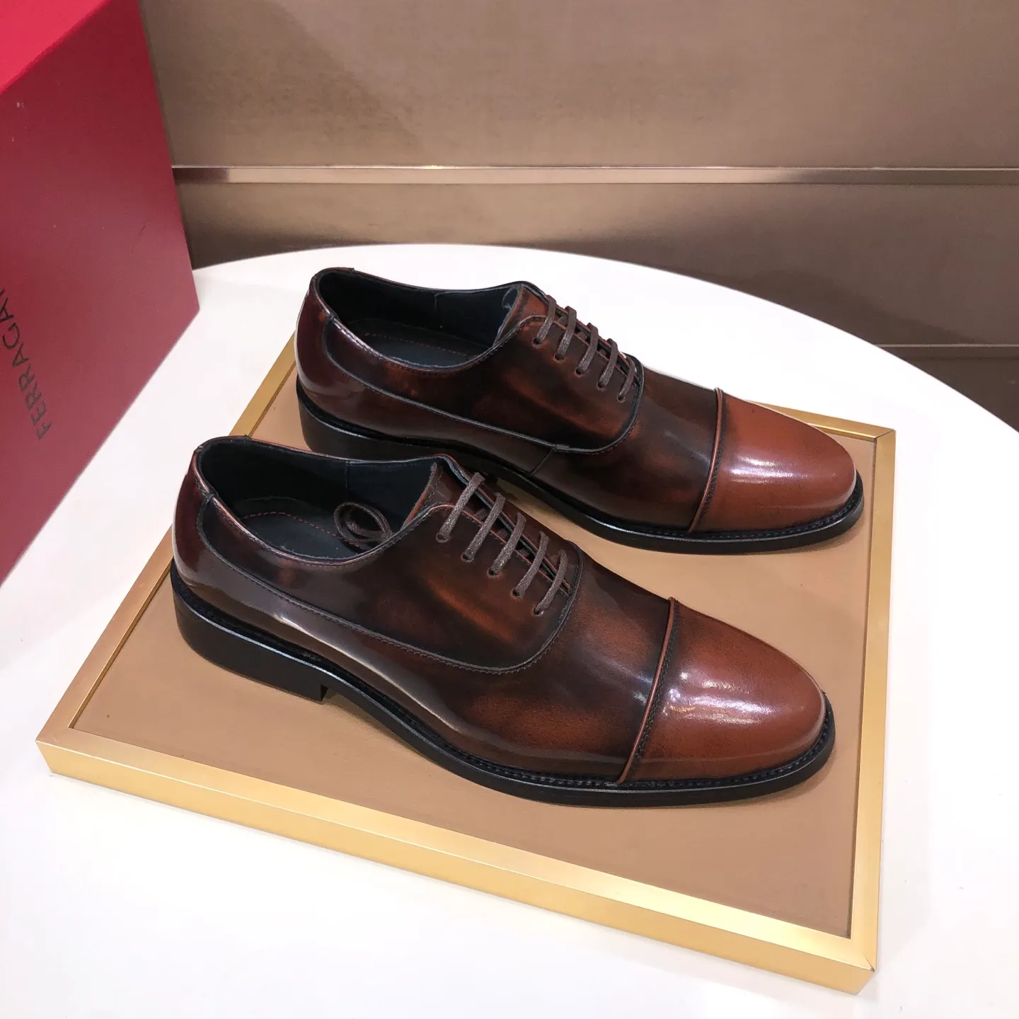 Men's shoes 💰540💰 [Ferragamo/Ferragamo] The latest model from the counter. Original imported high-quality cowhide with open sides + imported 🐂 cowhide lining + original luxury metal buckle + original combination outsole. Comparison is stress-free 38–45 (45 is custom-made and cannot be returned or exchanged)